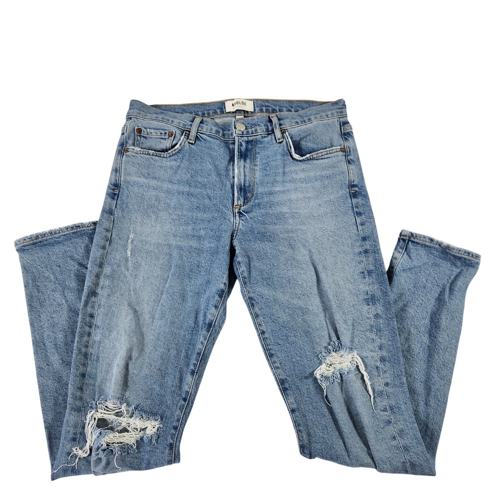Agolde Sophie High Rise Skinny Distressed‎ Jeans Blue A123-3002 Size 28
